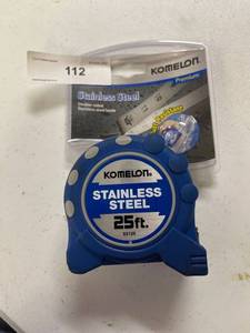 lot 112 image: Komelon stainless steel 25H Tape measure