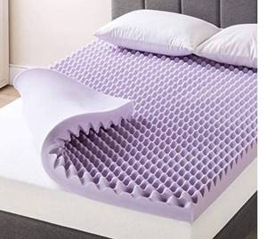 lot 65625 image: Best Price Mattress 4 Inch Egg Crate Memory Foam Mattress Topper with Soothing Lavender Infusion, CertiPUR-US Certified, King