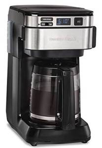 lot 65641 image: Hamilton Beach Programmable Coffee Maker, 12 Cups, Front Access Easy Fill, Pause & Serve, 3 Brewing Options, Black