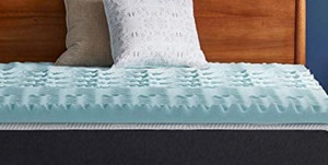 lot 65656 image: LUCID 3 Inch Gel Memory Foam Plush - Cooling Targeted Convoluted Comfort Zones mattress topper, King