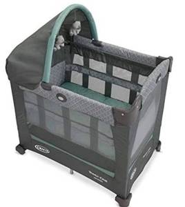 lot 65659 image: Graco Travel Lite Crib  Travel Crib Converts from Bassinet to Playard, Manor