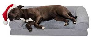 lot 65664 image: Furhaven Orthopedic CertiPUR-US Certified Foam Pet Beds for Small, Medium, and Large Dogs and Cats - Plush and Suede Sofa, Comfy Couch Dog Bed, and More