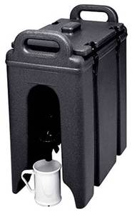 lot 65669 image: Cambro 250LCD110 Black 2.5 Gal. Beverage Camtainer