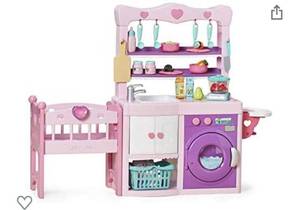 lot 65677 image: You & Me Complete Care Center Baby Doll Kitchen and Crib Playset with Appliances and Accessories, for Ages 3-6