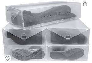 lot 65684 image: Greenco Clear Foldable Boot Storage Boxes-5 Pack