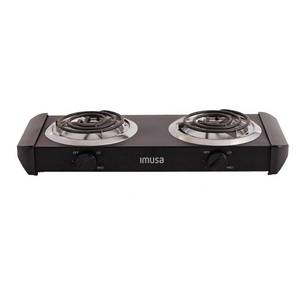 lot 13020 image: Imusa - Electric Double Burner - Black