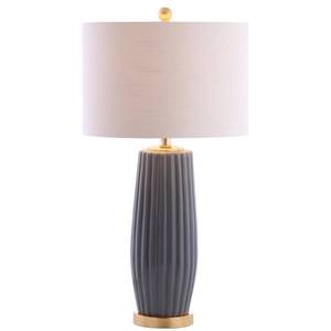 lot 13034 image: Roman 28.5 Ceramic LED Table Lamp, Gray