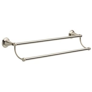 lot 13109 image: Delta Faucet 79625-BN Double Towel Bar Rack Spotshield Brushed Nickel