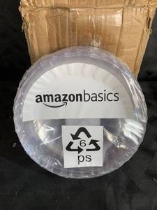 lot 13147 image: Amazon Basics - 100 Counts Total - Vegetable Plate - Plastic - Clear