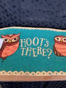 lot 13185 image: Coir Doormat - 18�� x 30�� - ��Hoot��s There�� Owl Doormat