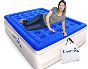 lot 13074 image: ENERGYPLEX QUEEN SIZE AIR MATTRESS BLUE & WHITE