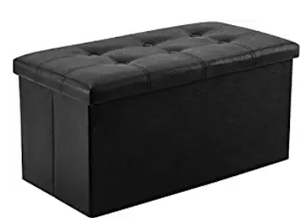 lot 13169 image: Youdenova - Faux Leather Storage Ottoman - 30�� x 15�� x 15�� - Dark Brown