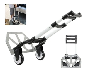 lot 13268 image: Aluminium Folding Cart Dolly Push Truck Hand Collapsible Trolley Luggage 170 lbs