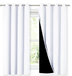 lot 13294 image: Nicetown Blackout Curtain Panels 2 White