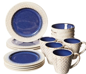lot 13356 image: Dinnerware Set 4-16 Caoba Blue