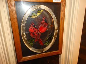 lot 33086 image: Stained glass look birds