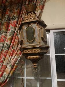 lot 33098 image: Antique hanging light fixture