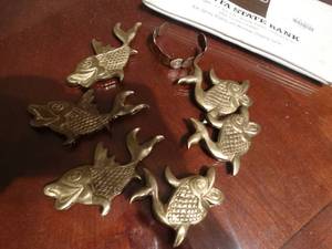 lot 33157 image: Brass fish decor