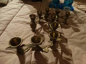 lot 33174 image: Brass candle holders