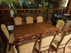 lot 33181 image: Awesome large solid wood dining room set w china cabinet top