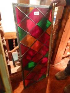 lot 33205 image: Vintage stained glass window