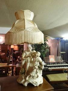 lot 33245 image: Awesome large figural table lamp w fancy shade
