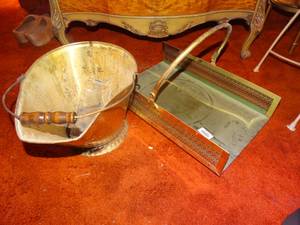 lot 33276 image: Firewood carrier & ash bucket