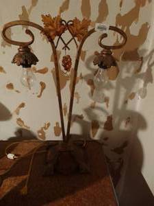 lot 33352 image: 2 bulb metal table lamp