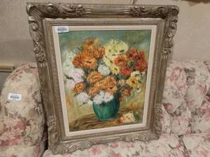 lot 33363 image: Framed oil on canvas- signed by artist