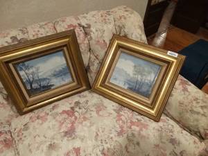 lot 33367 image: 2 framed oil on canvas