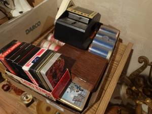 lot 33432 image: Playing cards, poker chips, automatic card shuffler