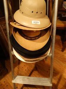 lot 33484 image: Lot of hats and Swan Cookie Jar