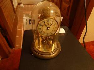 lot 33295 image: Anniversary clock- wind once a year on anniversary
