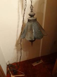 lot 33301 image: Antique hanging chain light