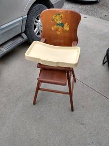 lot 4456 image: antique wood high chair