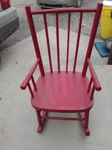 lot 4459 image: child wood rocker painted red