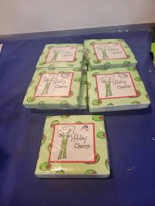 lot 5453 image: 9 pack 20 count Of Mary Phillips design beverage napkins