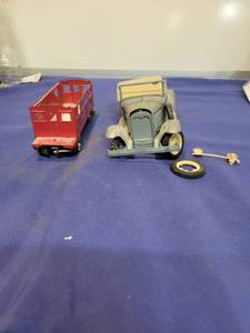 lot 5554 image: Metal car and train cart