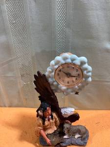 lot 7324 image: Indian figure with clock 12 inches high