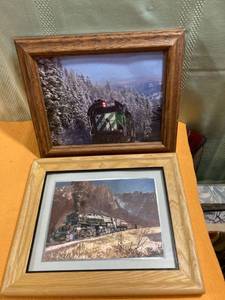 lot 7375 image: Frames 12 x 10 with pictures of trains