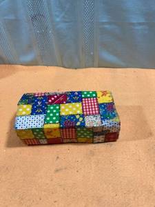 lot 7420 image: brick doorstop In patchwork design