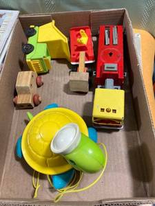 lot 7428 image: Miscellaneous wooden,plastic, and metal cars