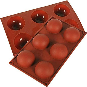 lot 3400 image: Hot Chocolate Bomb Mold,Hot Cocoa Bombs Molds,6 Holes DIY Silicone Baking Molds for Making Hot Cocoa Balls,BPA Free(2 pack