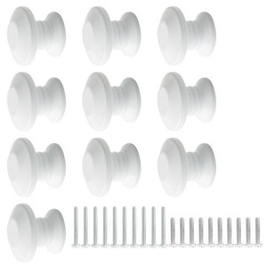 lot 3406 image: ALISE 10 PACK CABINET DOOR KNOBS FURNITURE DRAWER HANDLE PULL WHITE