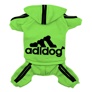 lot 3410 image: Large Dog Hoodies, Apparel, Fleece Adidog Basic Hoodie Sweater, Cotton Jacket Sweat Shirt Coat marked xl looks like medium