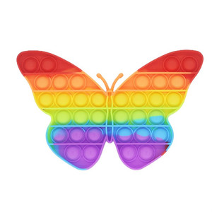 lot 3412 image: Push Pop Bubble Fidget Toy, Color Block Sensory Toy Tactile Logic Game Rainbow butterfly