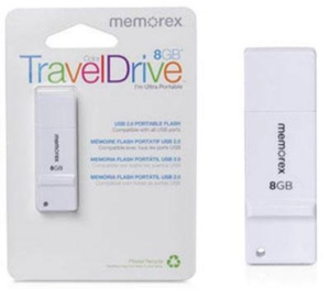 lot 3429 image: Memorex 8GB Color TravelDrive, White