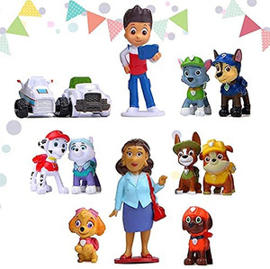 lot 3435 image: Paw Dog Patrol Cake Toppers �� A set of 12 Paw Dogs patrol dolls- Ideal for Birthday Cake Decoration, mini decorative dolls, childrens mini toys �� Durable and Safe Materials