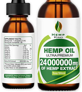 lot 3438 image: Hemp Oil Drops 24 000 000 mg, 100% Natural Extract, Natural Dietary Supplement, Rich in Omega 3&6 Fatty Acids for Skin & Heart Health, Vegan Friendly