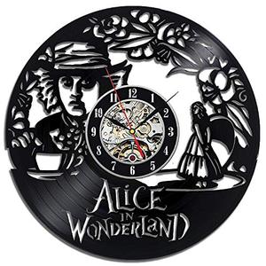 lot 4572 image: Mad Hatter Alice in Wonderland Art Clock Vinyl Record Wall Clock Gift for Him and Her Unique Wall Decor The Best Gift Idea for Any Event Birthday Gift, Wedding Gift